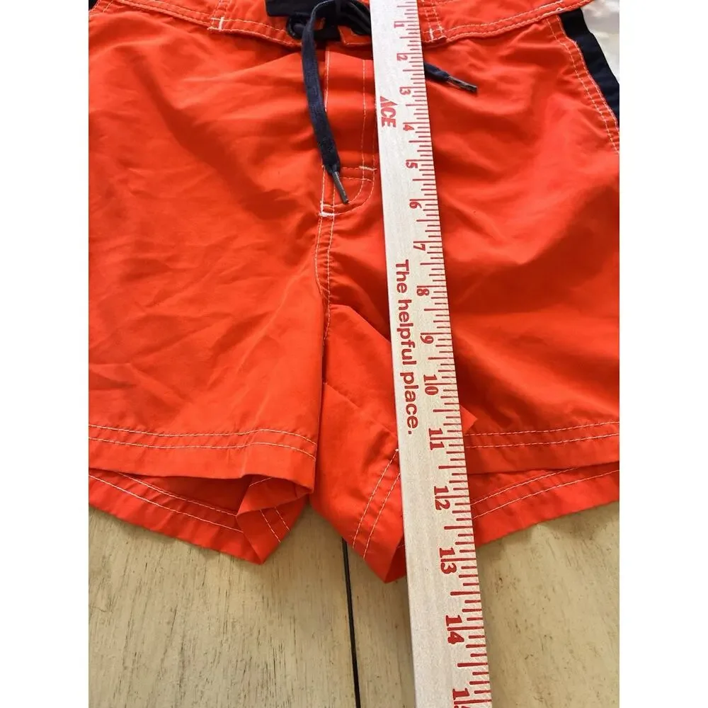 VTG 90s Billabong Board Swim Shorts Mini Womens Large Hawaiian Aloha Orange Surf
